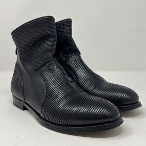 MoMa Mens Black Leather Ankle Boots Zip Chelsea Size US 7.5 Made In Italy 38